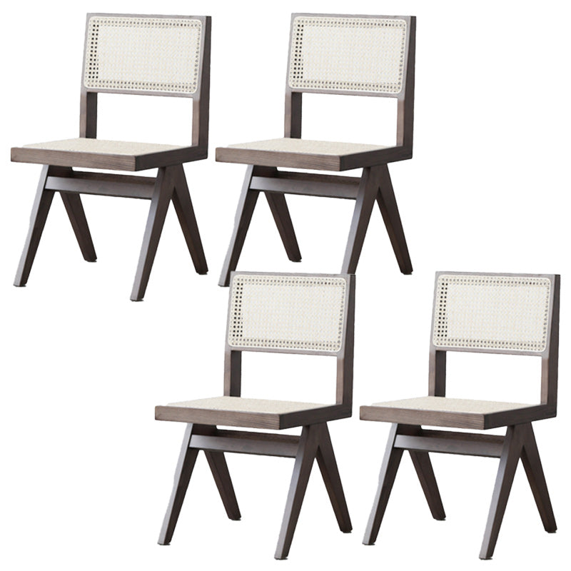 Armless Dining Chairs Modern Solid Wood Side Chairs for Dining Room