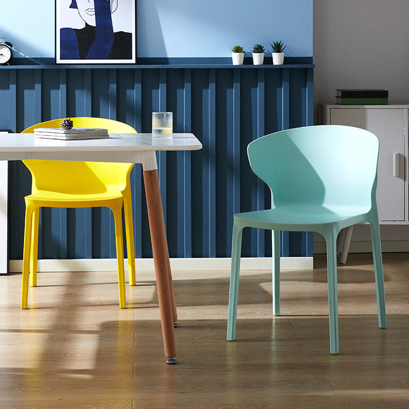 Scandinavian Plastic Side Chair Wingback Kitchen Dining Room Chair