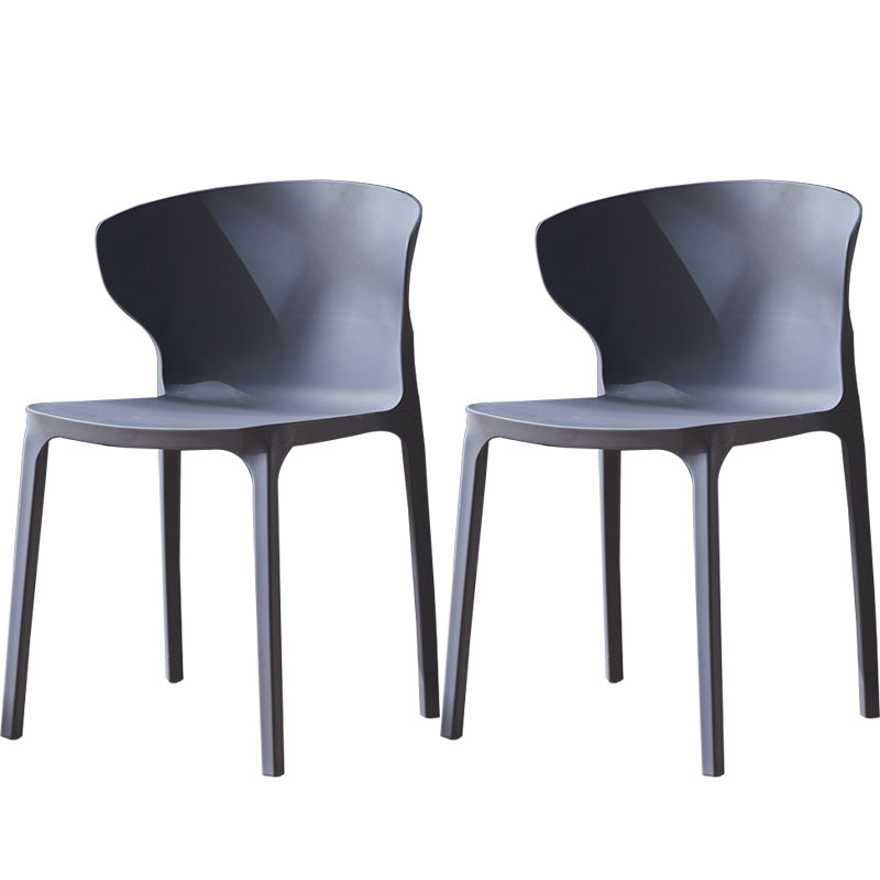 Scandinavian Plastic Side Chair Wingback Kitchen Dining Room Chair