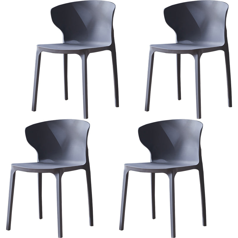 Scandinavian Plastic Side Chair Wingback Kitchen Dining Room Chair