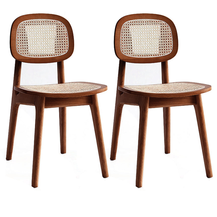 Armless Dining Chairs Modern Rubber Wood Side Chairs for Kitchen