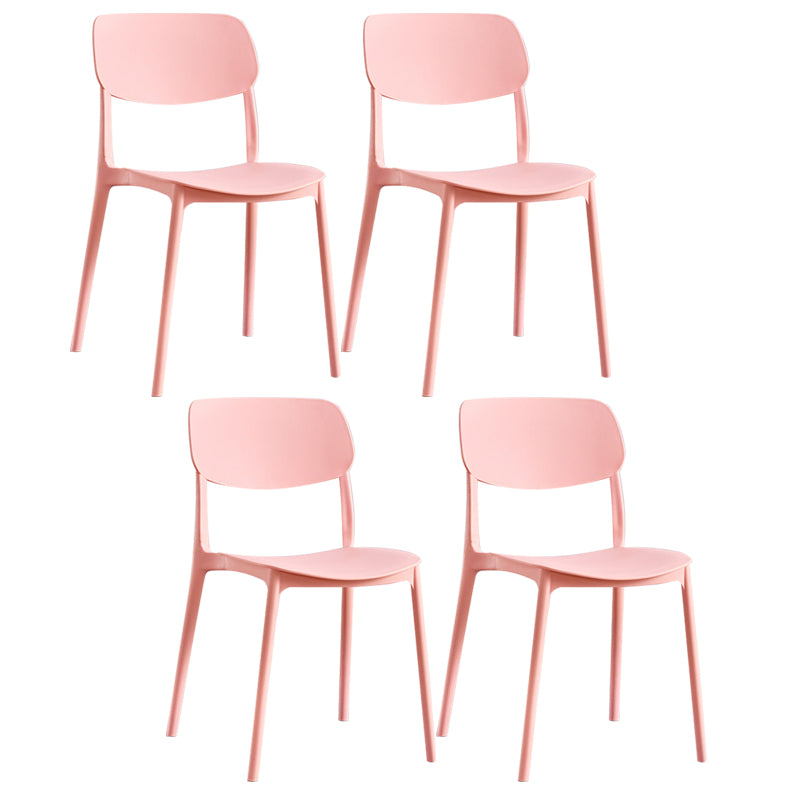 Contemporary Plastic Side Chair Indoor-Outdoor Open Back Chair