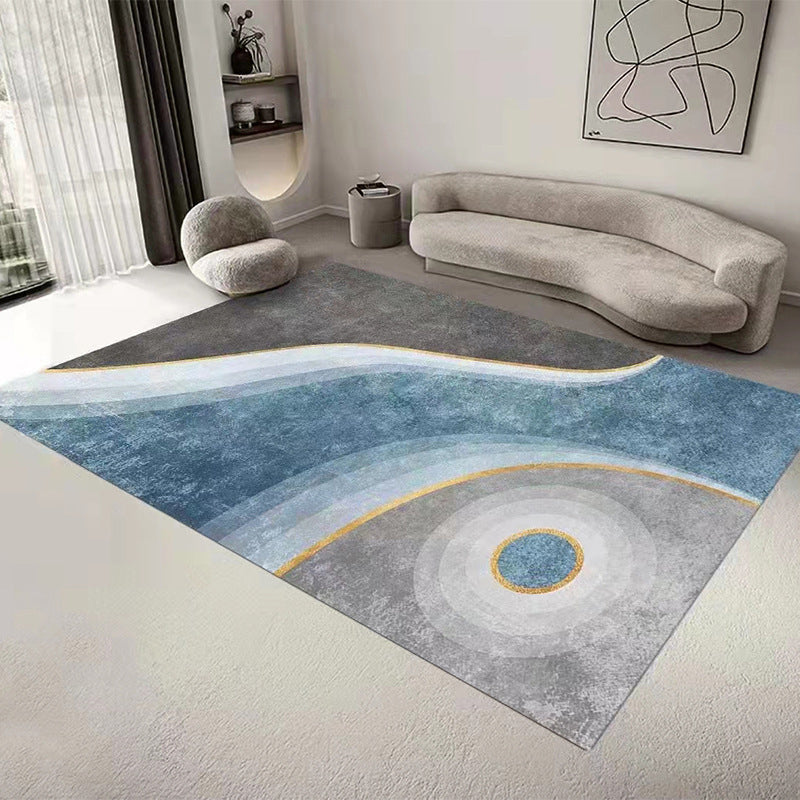 Gray Modern Rug Polyester Geometric Patterns Rug Washable Rug for Home Decor