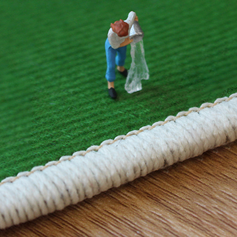 Khaki Simple Rug Polyester Striped Rug Washable Indoor Rug for Drawing Room