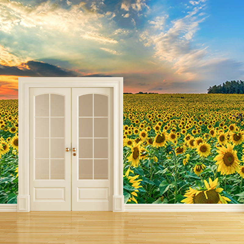 Photography Flower Field Mural Mildew Resistant Wallpaper Sleeping Room Wall Mural