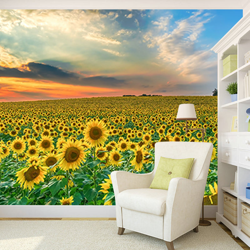 Photography Flower Field Mural Mildew Resistant Wallpaper Sleeping Room Wall Mural