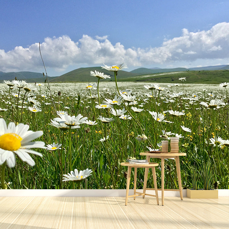 Beautiful Photography Mural Wallpaper Flower Field Decorative Indoor Wall Mural