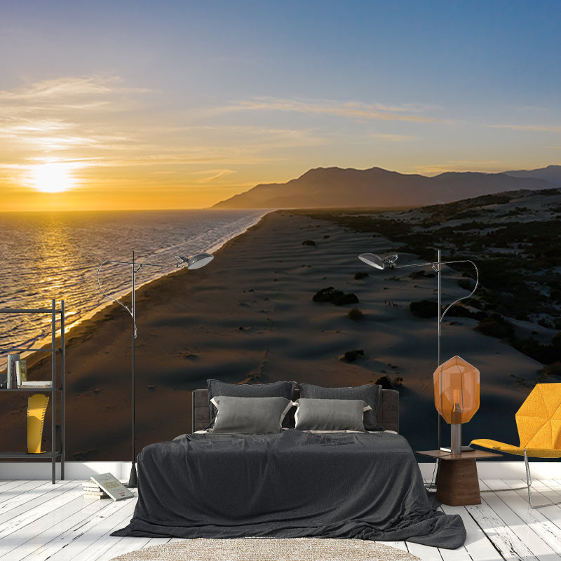 Photography Stain Resistant Wall Mural Recreational Beach Sitting Room Wall Mural