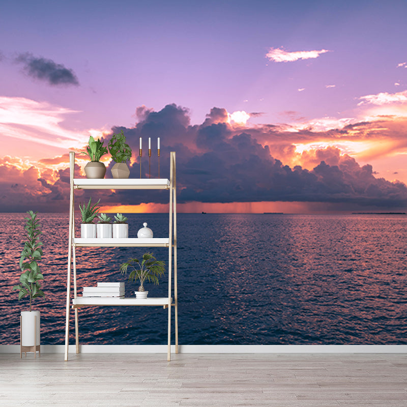Environment Friendly Beautiful Sea Wallpaper Mildew Resistant Indoor Wall Mural