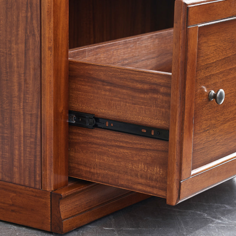 Espresso Shelf Bookcase With Doors Closed Back Shelf for Office