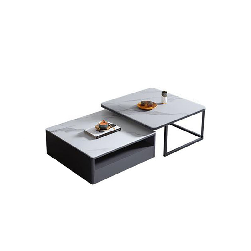 Square Marble Coffee Table Coffee 2 Nesting Coffee Table Set Modern Cocktail Table