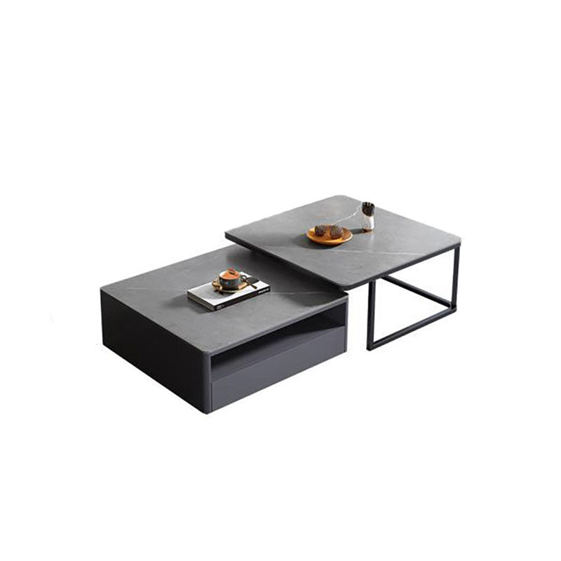 Square Marble Coffee Table Coffee 2 Nesting Coffee Table Set Modern Cocktail Table