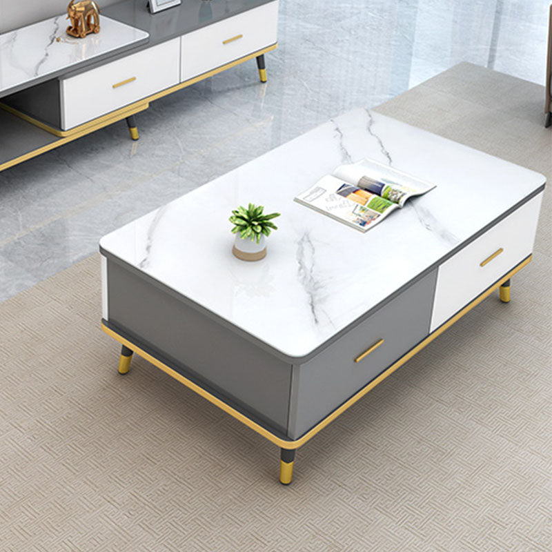 Modern Style Rectangular Design Toughened Glass Top Coffee Table