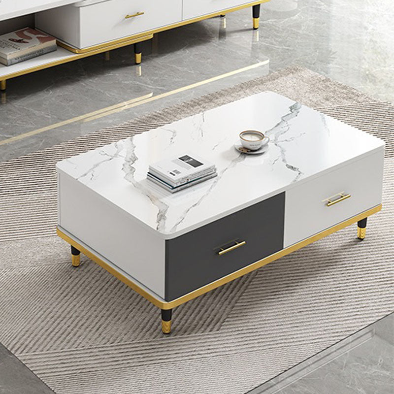 Modern Style Rectangular Design Toughened Glass Top Coffee Table