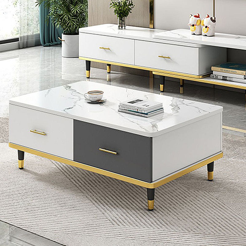 Modern Style Rectangular Design Toughened Glass Top Coffee Table