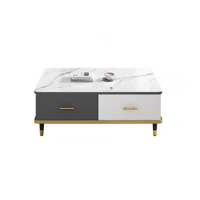 Modern Style Rectangular Design Toughened Glass Top Coffee Table