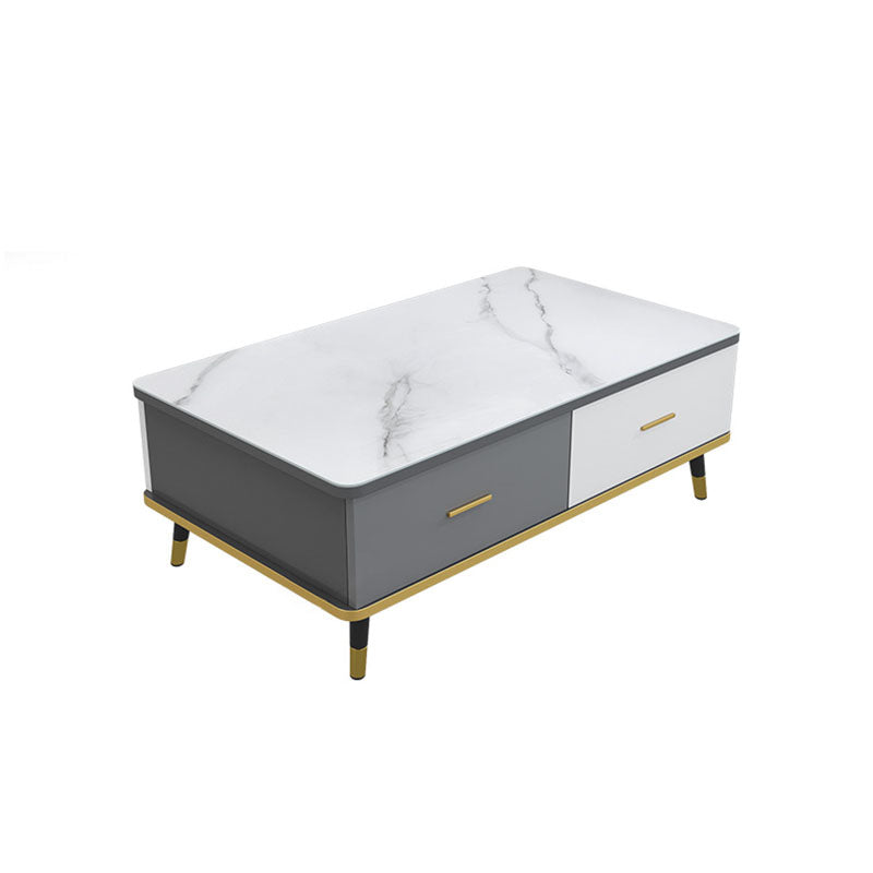 Modern Style Rectangular Design Toughened Glass Top Coffee Table