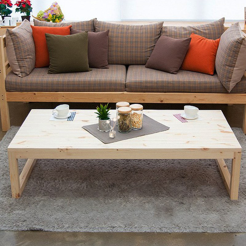 Sled Single Coffee Table Solid Wood Modern Rectangular Cocktail Table