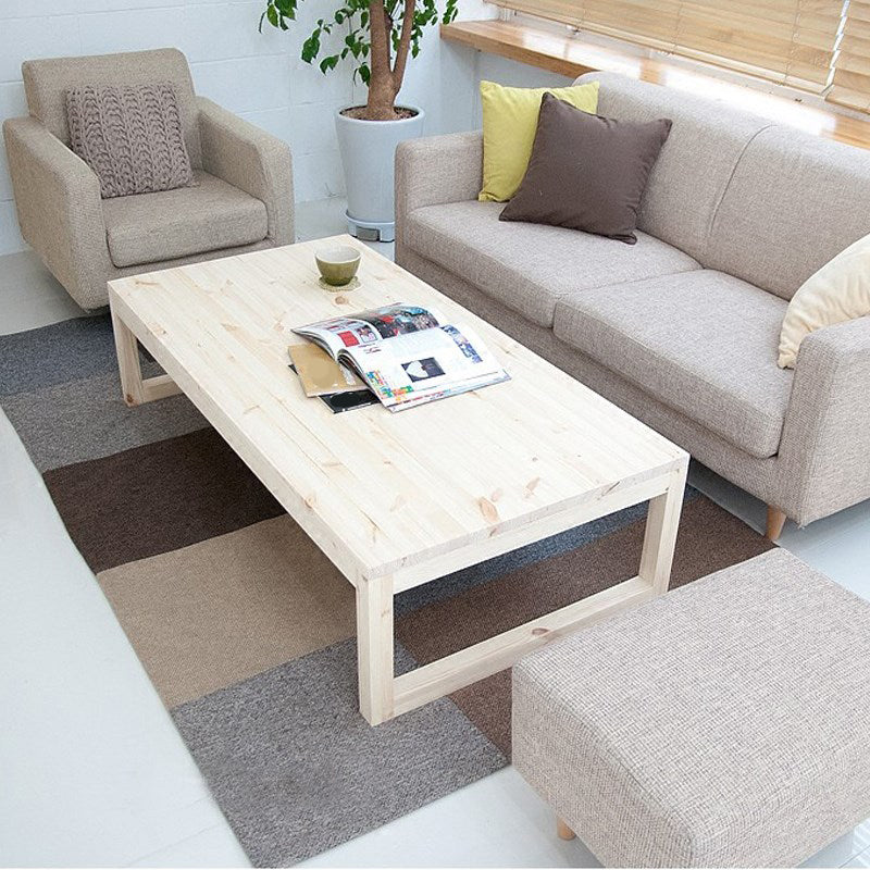 Sled Single Coffee Table Solid Wood Modern Rectangular Cocktail Table