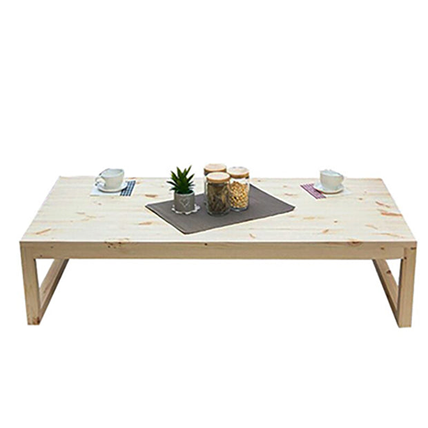 Sled Single Coffee Table Solid Wood Modern Rectangular Cocktail Table
