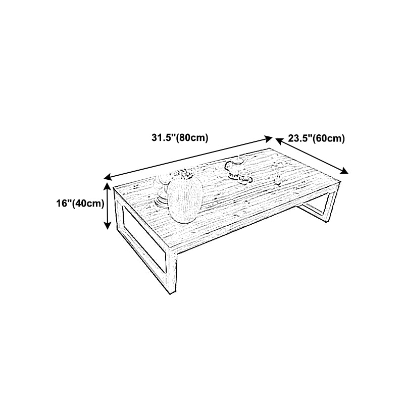 Sled Single Coffee Table Solid Wood Modern Rectangular Cocktail Table
