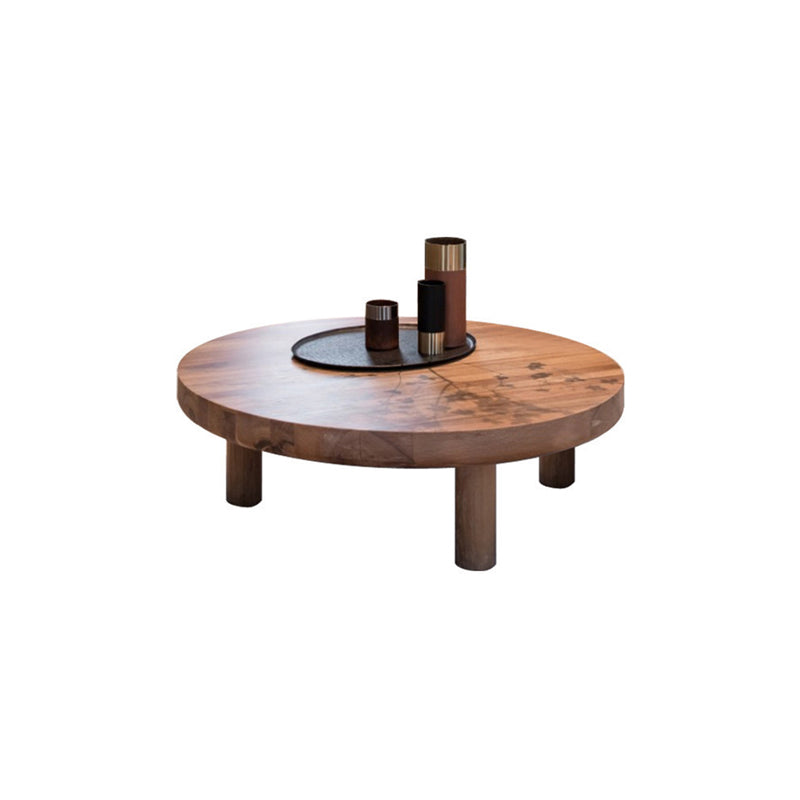 Traditional Wood Cocktail Table 3 Legs Coffee Table for Dining Room