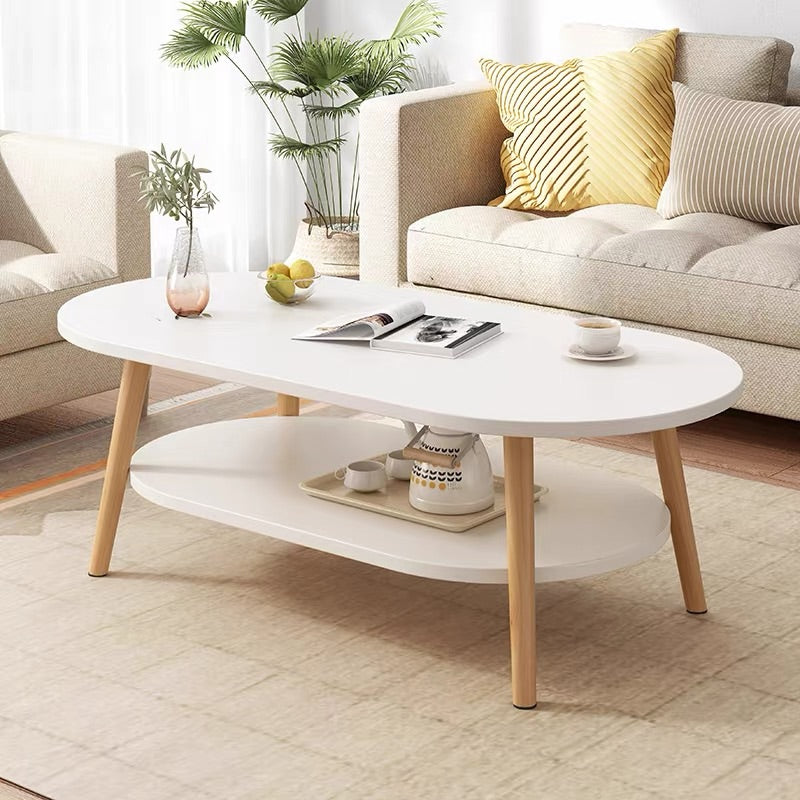 Rectangular Coffee Table with Modern Style Wood in White/wood Color