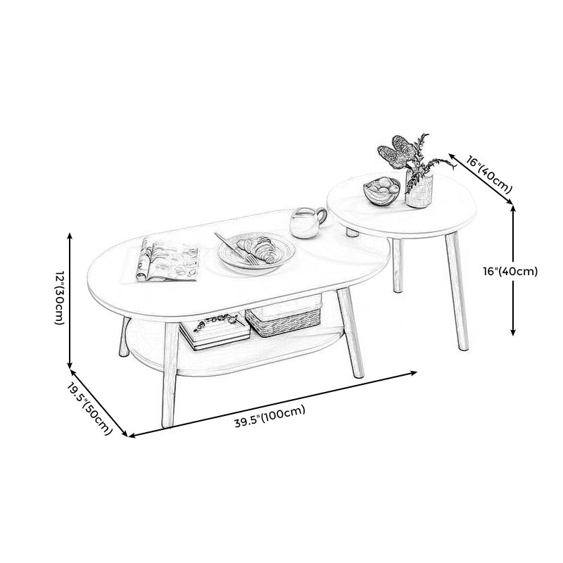 Rectangular Coffee Table with Modern Style Wood in White/wood Color