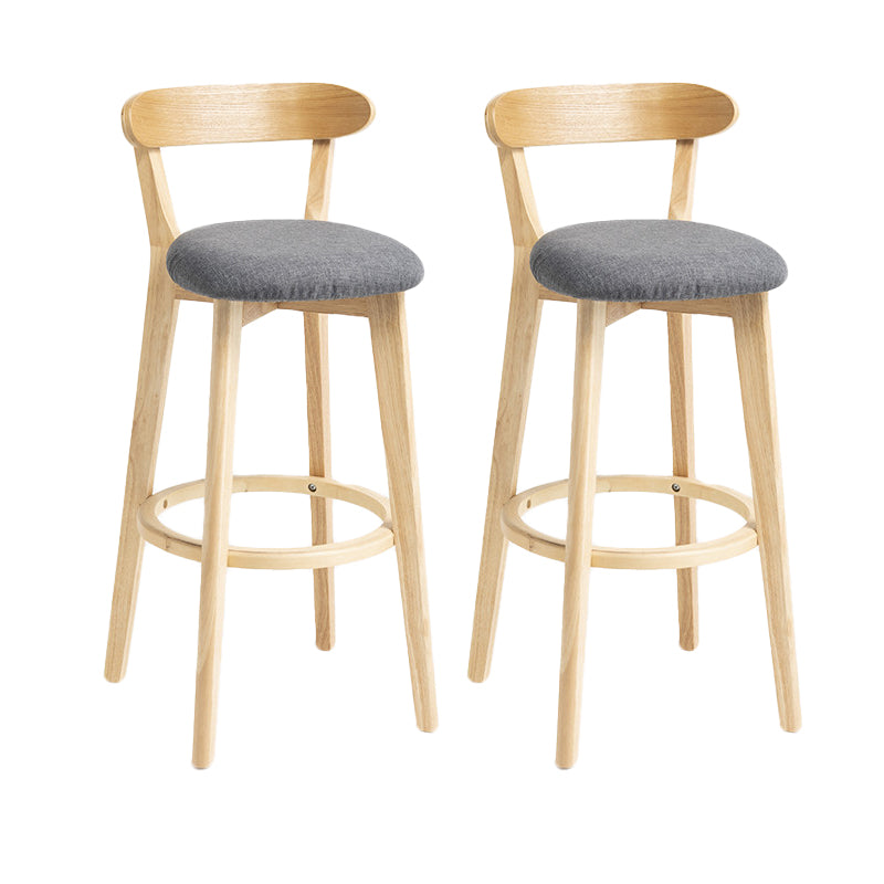 Scandinavian Rubberwood Home Stool Matte Finish Upholstered Bar Stools