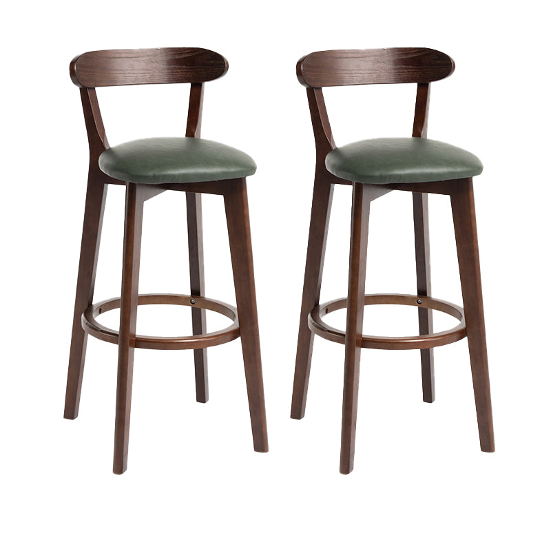 Scandinavian Rubberwood Home Stool Matte Finish Upholstered Bar Stools
