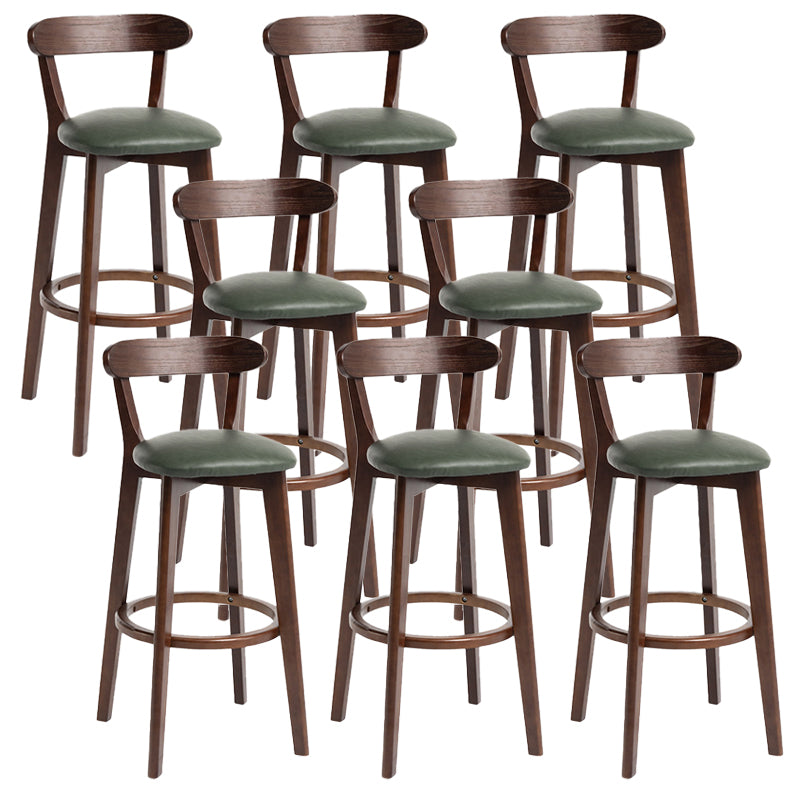 Scandinavian Rubberwood Home Stool Matte Finish Upholstered Bar Stools