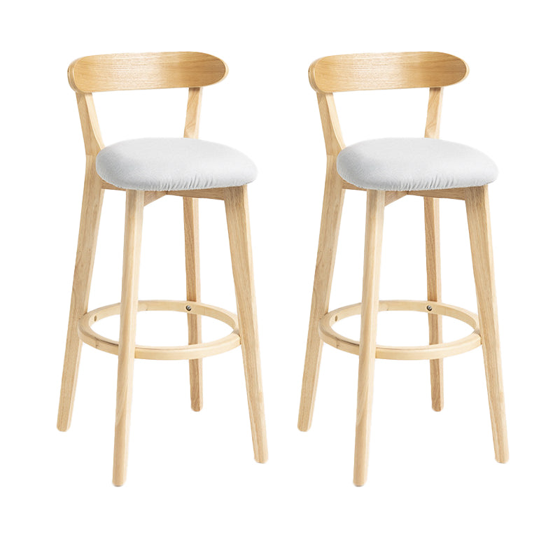 Scandinavian Rubberwood Home Stool Matte Finish Upholstered Bar Stools