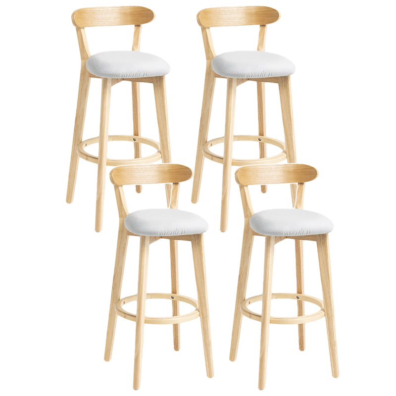 Scandinavian Rubberwood Home Stool Matte Finish Upholstered Bar Stools