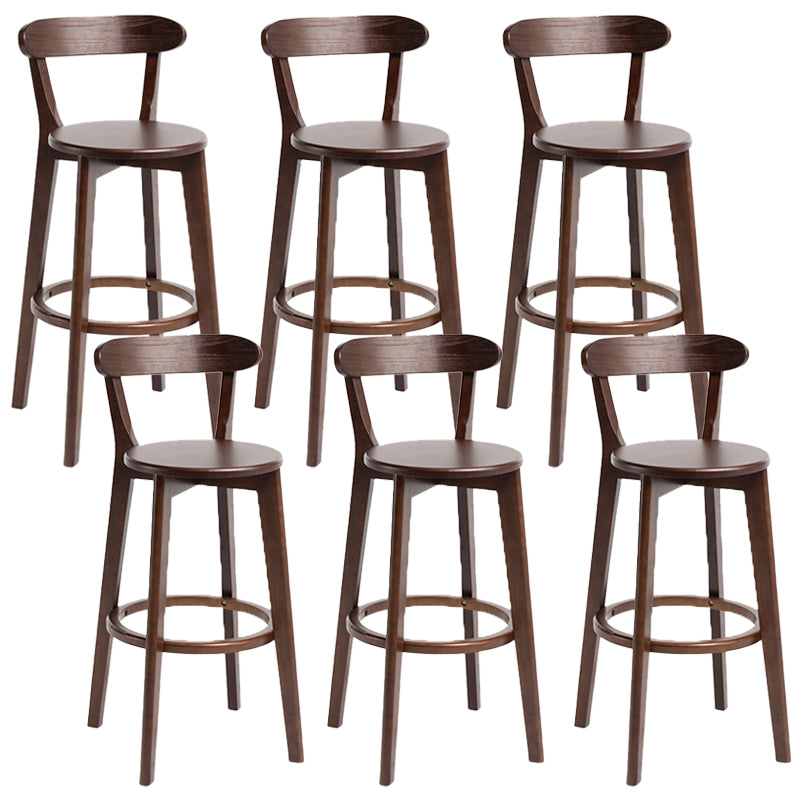 Scandinavian Rubberwood Home Stool Matte Finish Upholstered Bar Stools