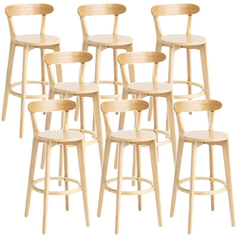 Scandinavian Rubberwood Home Stool Matte Finish Upholstered Bar Stools