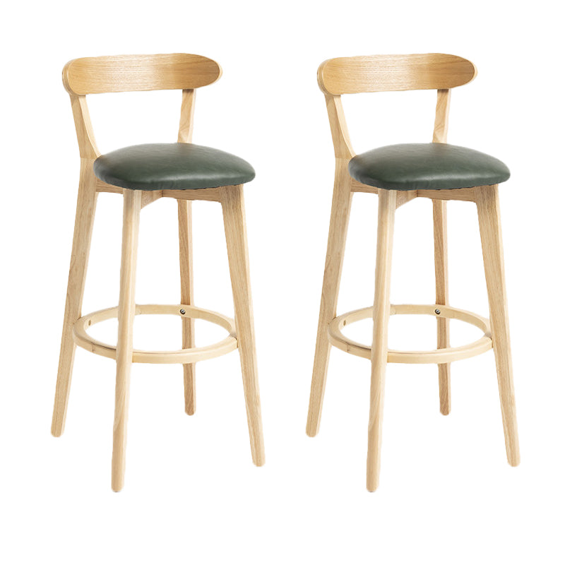 Scandinavian Rubberwood Home Stool Matte Finish Upholstered Bar Stools