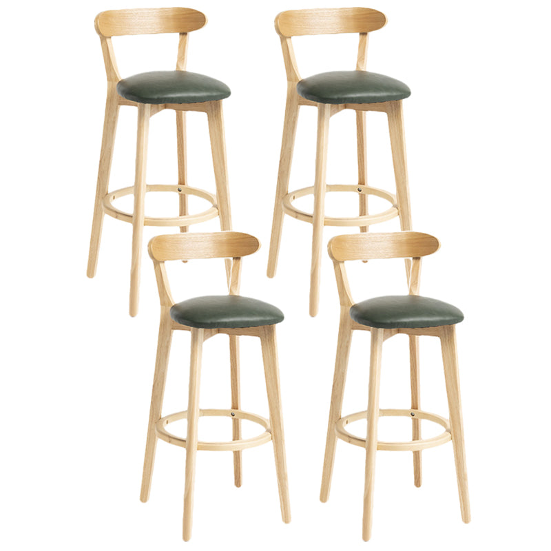 Scandinavian Rubberwood Home Stool Matte Finish Upholstered Bar Stools