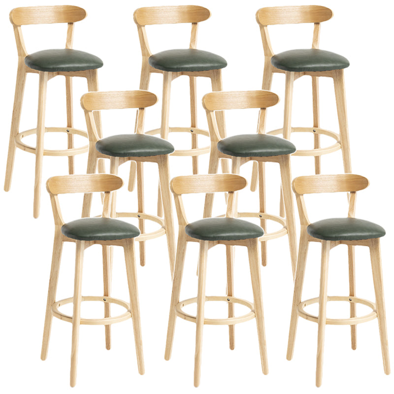 Scandinavian Rubberwood Home Stool Matte Finish Upholstered Bar Stools