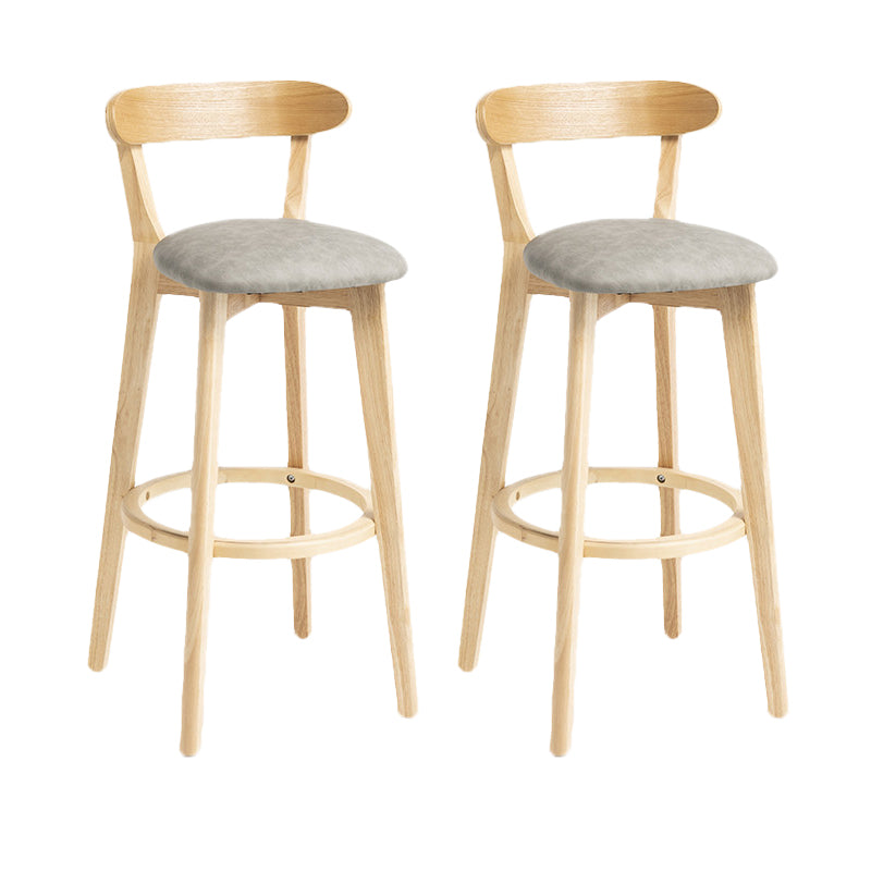 Scandinavian Rubberwood Home Stool Matte Finish Upholstered Bar Stools