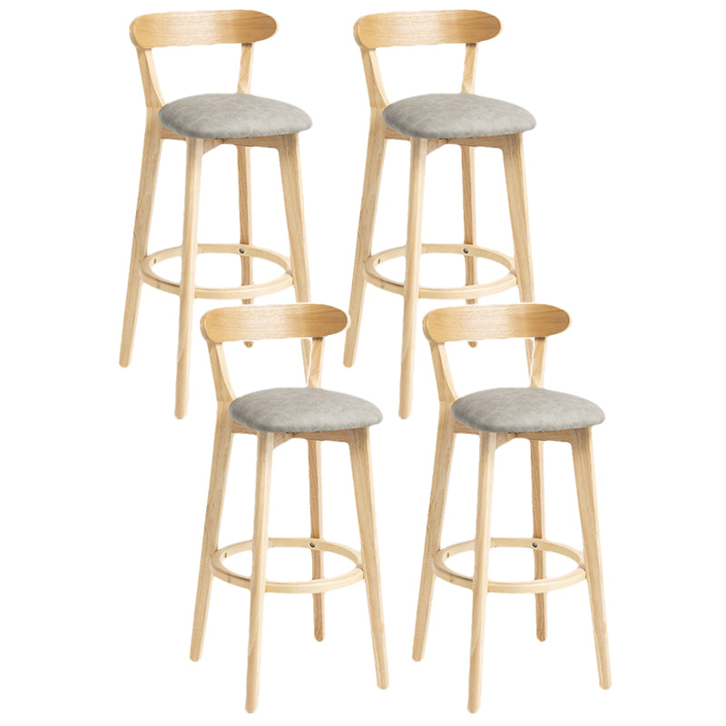 Scandinavian Rubberwood Home Stool Matte Finish Upholstered Bar Stools