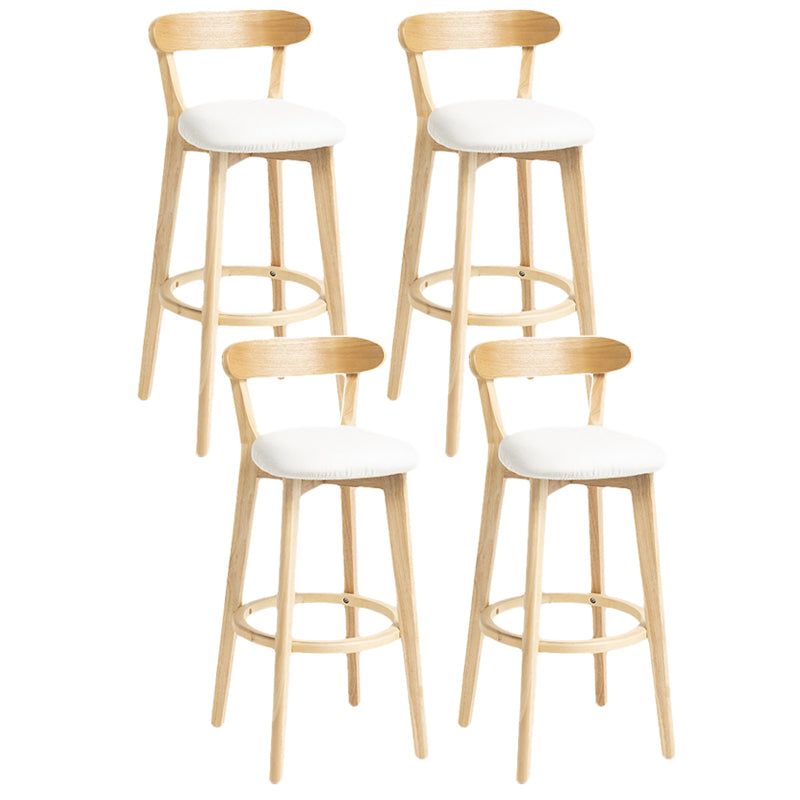 Scandinavian Rubberwood Home Stool Matte Finish Upholstered Bar Stools
