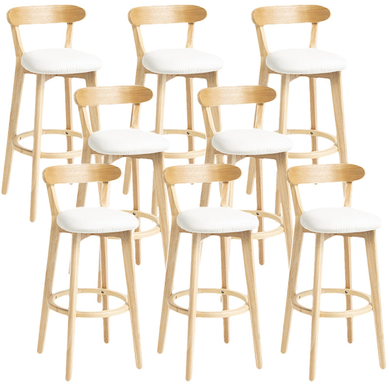 Scandinavian Rubberwood Home Stool Matte Finish Upholstered Bar Stools