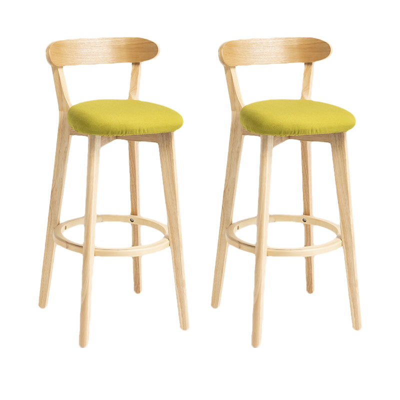 Scandinavian Rubberwood Home Stool Matte Finish Upholstered Bar Stools