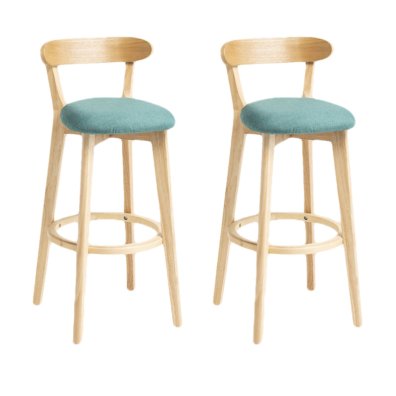 Scandinavian Rubberwood Home Stool Matte Finish Upholstered Bar Stools