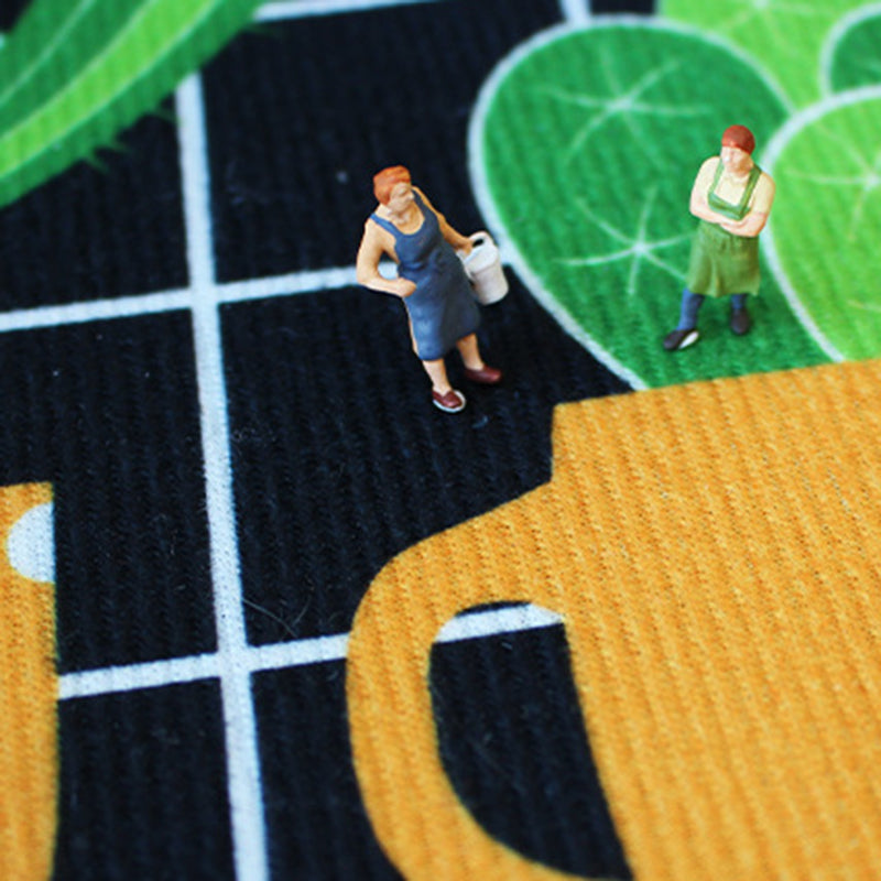 Brown Stripe Rug Polyester Modern Rug Stain Resistant Rug for Living Room