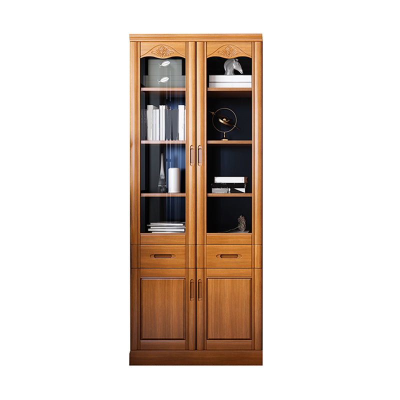 78.74"H Bookcase Contemporary Style Bookshelf with Doors for Home Office