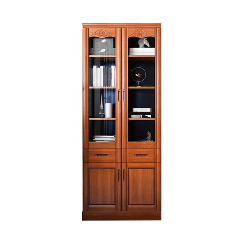 78.74"H Bookcase Contemporary Style Bookshelf with Doors for Home Office
