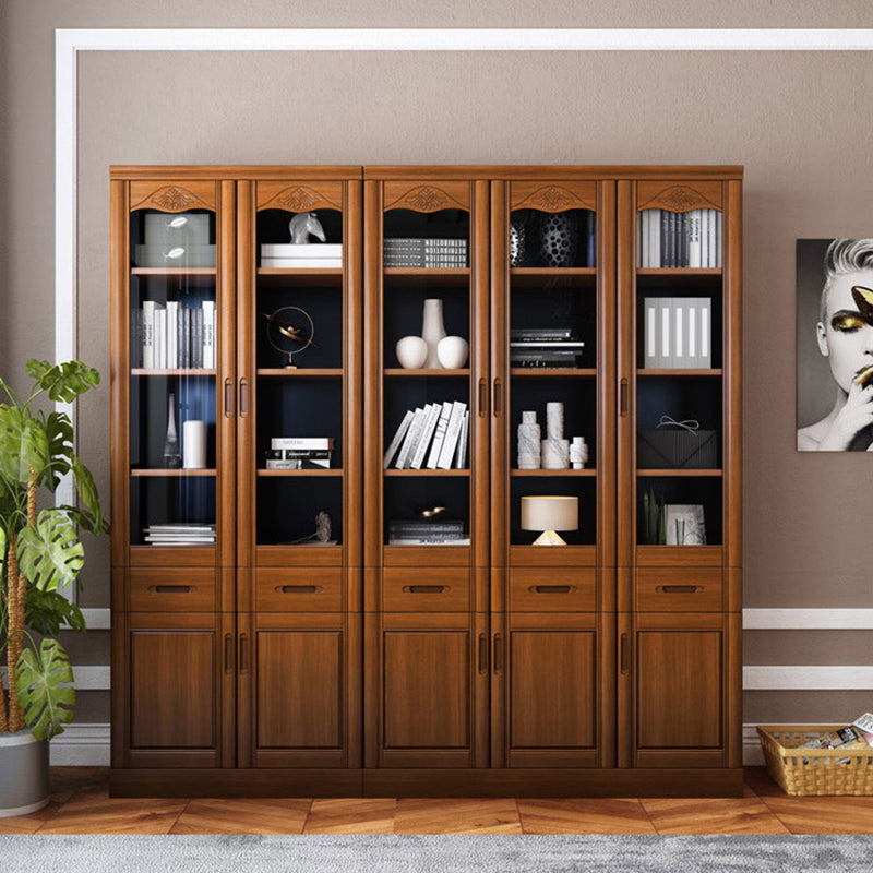 78.74"H Bookcase Contemporary Style Bookshelf with Doors for Home Office