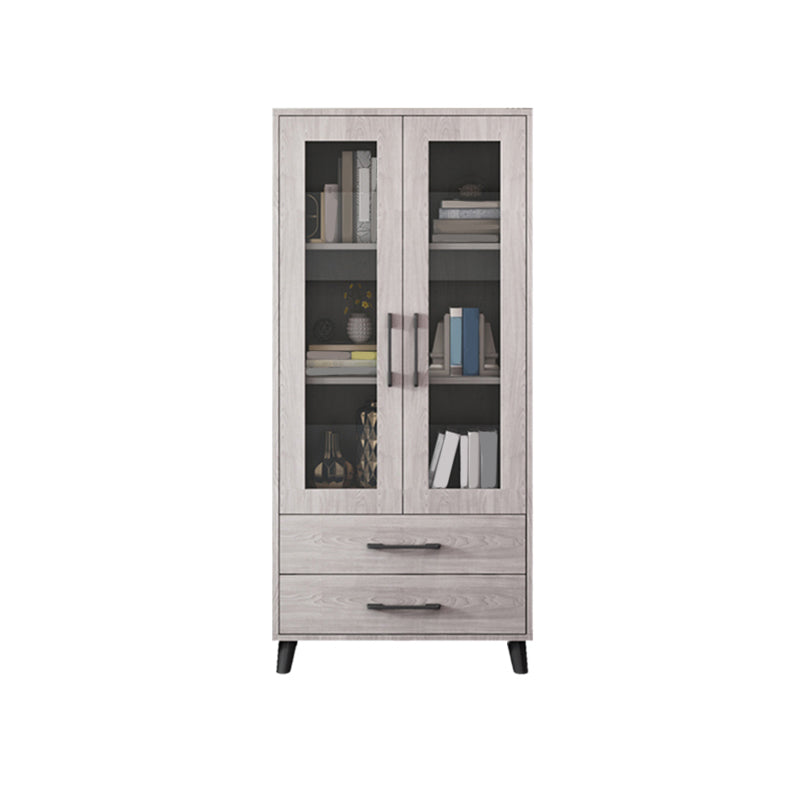 Modern Style Standard Bookcase Closed Back Bookshelf with Drawer Storage