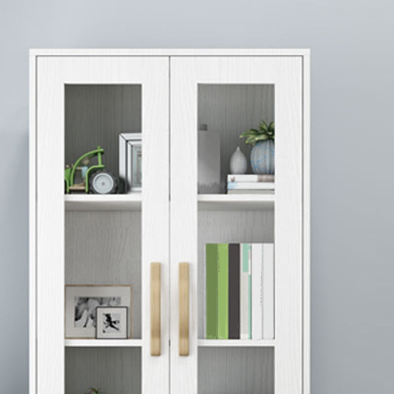 Modern Style Standard Bookcase Closed Back Bookshelf with Drawer Storage